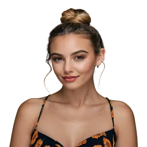 Wavy Hair Bun Style Png Rtv62 PNG Image