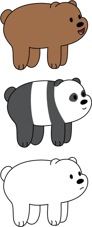 We Bare Bears Stacked Cartoon PNG Image