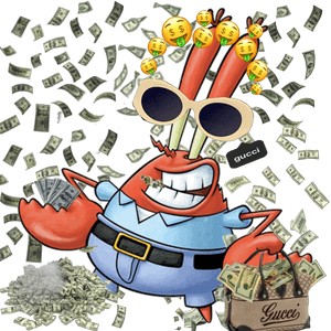 Krabs In His Natural Habitat - Raining Money Gif Png, Transparent Png PNG image with transparent background