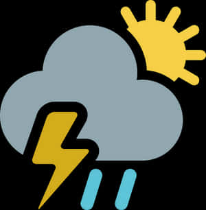 Weather Icon Cloud Lightning Rain Sun PNG image with transparent background