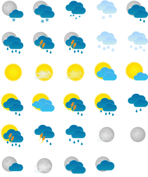 Transparent Clipart Weather Symbols - Weather Icons Pack Png, Png Download PNG with transparent background