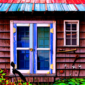 Weathered Cottage by the Sea PNG 06202024 PNG