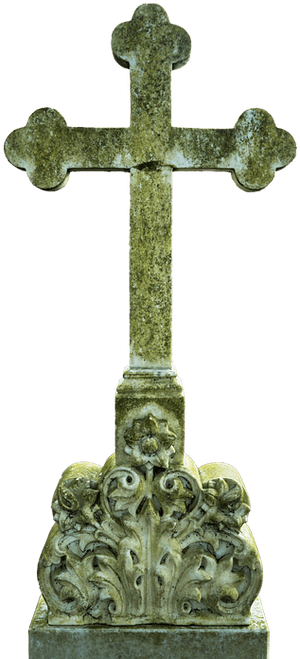 Weathered Graveyard Cross PNG image with transparent background