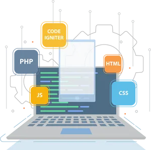 Web Development Concepts Illustration PNG Image