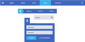 Website Navigation Menuand Login Screen PNG Image