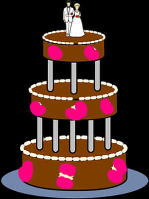 Wedding Cake Topper Cartoon PNG image with transparent background