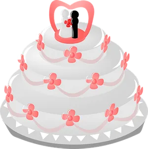 Wedding Cake Topper Graphic PNG Image