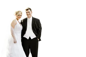 Wedding Couple Portrait Black Background PNG Image