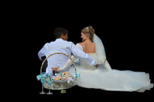 Wedding Couple Sharing Moment PNG image with transparent background