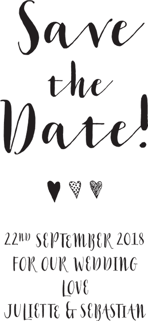 Wedding Date Announcement Graphic PNG image with transparent background