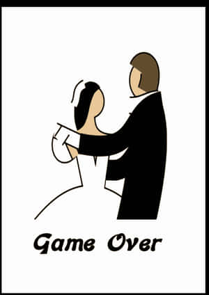 Wedding Game Over Cartoon PNG image with transparent background