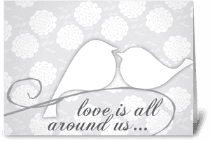 Wedding Grays Birds Greeting Card - Lots Of Love Foki, HD Png Download PNG image with transparent background