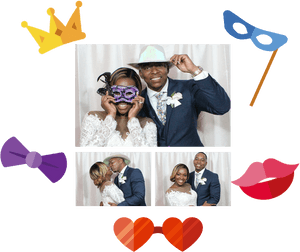 Wedding Photobooth Collage Fun PNG image with transparent background