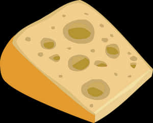 Wedgeof Swiss Cheese Illustration PNG with transparent background