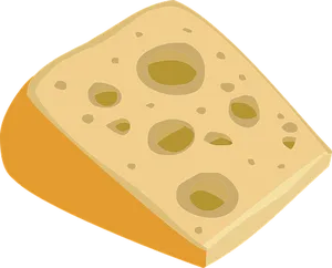 Wedgeof Swiss Cheese Illustration PNG Image