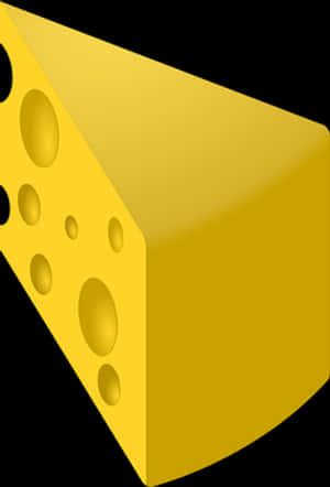 Wedgeof Swiss Cheese Illustration PNG with transparent background