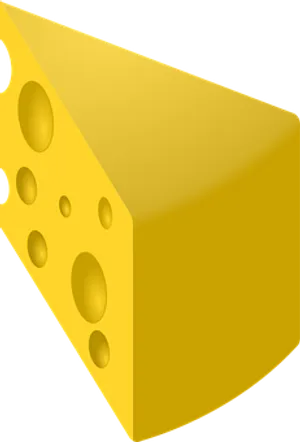 Wedgeof Swiss Cheese Illustration PNG Image