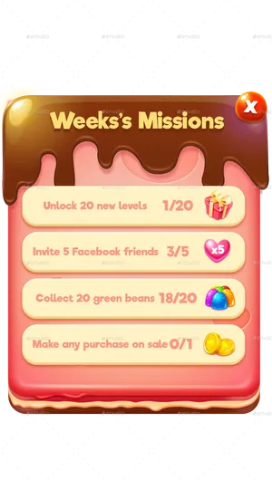 Weekly Missions Game Interface PNG Image