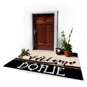 Welcome Door Rug With Coffee Design Png Odi64 PNG Image