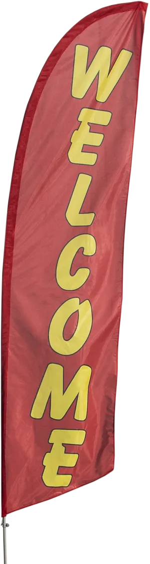 Welcome Feather Banner Flag PNG Image