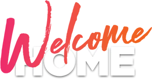 Welcome Home Stylized Text PNG Image