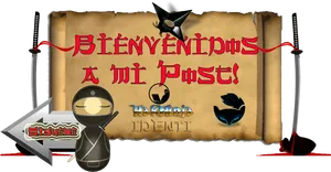 Welcome Parchment Ninja Theme PNG Image