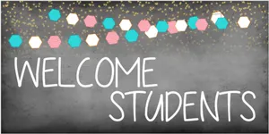 Welcome Students Classroom Sign PNG Image