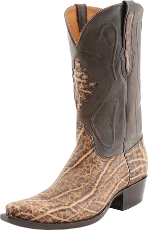 Western Cowboy Boot Brown Leather PNG Image