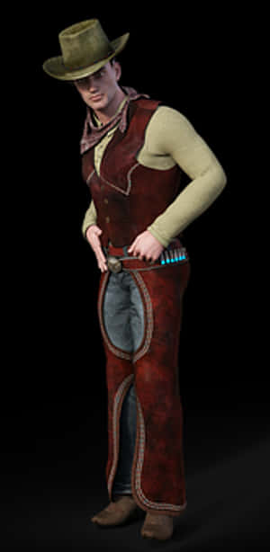 Western Cowboy Character Pose PNG image with transparent background