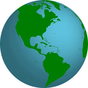 Western Hemisphere Globe View PNG Image