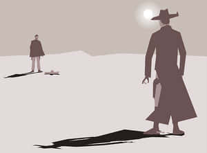 Western  Showdown  Silhouette PNG image with transparent background
