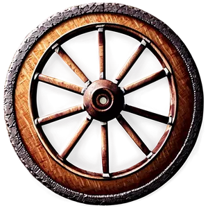 Western Wagon Wheel Graphic Png 06132024 PNG Image