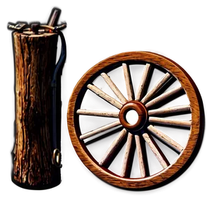 Western Wagon Wheel Graphic Png Vmw46 PNG Image