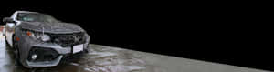 Wet Black Car Banner PNG