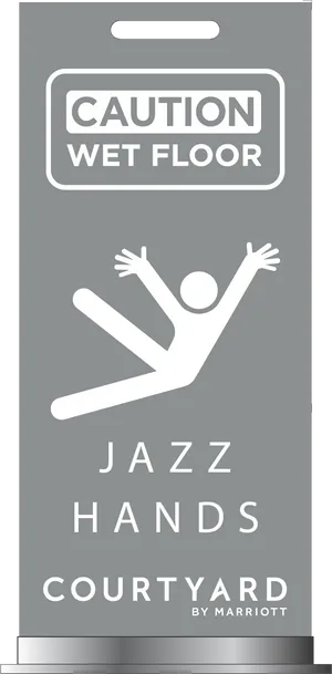 Wet Floor Sign Jazz Hands PNG Image