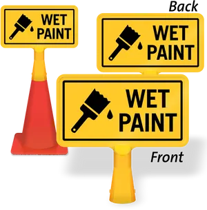 Wet Paint Signs Warning Alert PNG Image