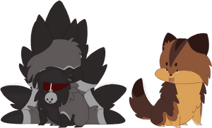 What A Cute Kitsune And Werewolf By Fox-song - Kitsune Werewolf, HD Png Download PNG image with transparent background