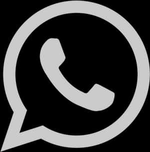 Whats App Logo Blackand White PNG with transparent background