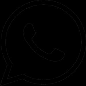 Whats App Logo Outline PNG with transparent background