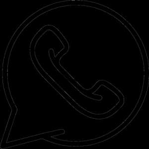 Whats App Logo Outline PNG with transparent background