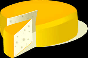 Wheelof Cheese Vector Illustration PNG with transparent background