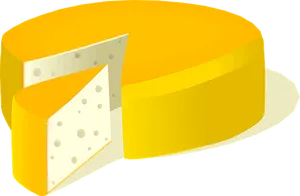 Wheelof Cheese Vector Illustration PNG Image