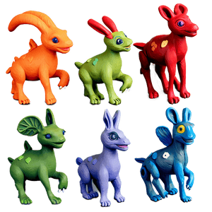 Whimsical Clay Creatures PNG tiw PNG