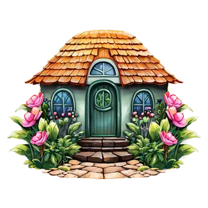 Whimsical Garden Cottage Png Vhi6 PNG Image