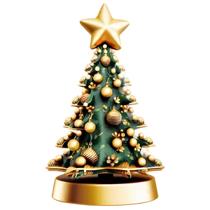 Whimsical Gold Christmas Tree Ideas Png 06282024 PNG Image