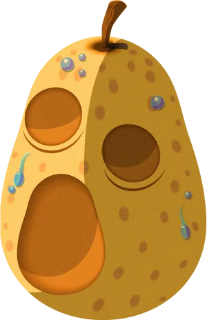 Whimsical Pear House Illustration PNG Image