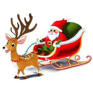 Whimsical Santa Sleigh And Reindeer Png 67 PNG Image