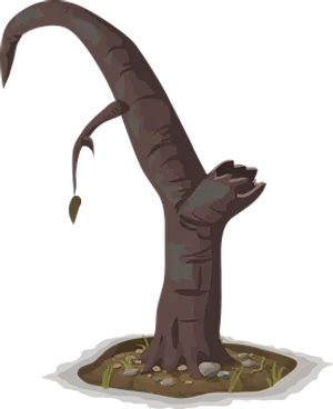 Whimsical Tree Cartoon PNG Image
