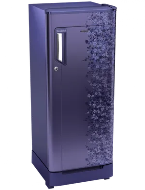 Whirlpool Single Door Refrigerator Floral Design PNG Image