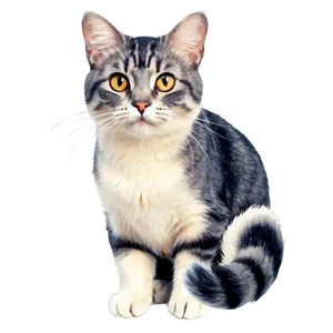 Whiskered Grey Cat Png 06252024 PNG Image